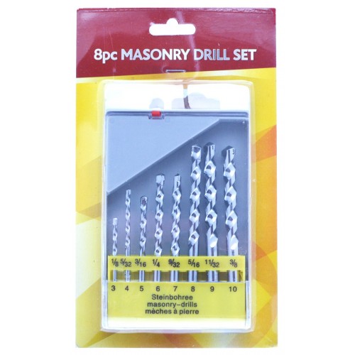 8 piece Masonary drill bit set