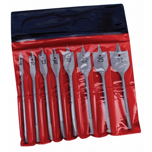 8 piece Flat wood drill bit set