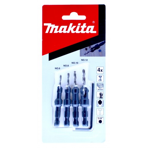 Makita 4pc Countersink & Dill Bit Set
