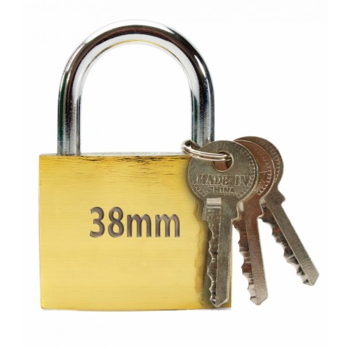 Brass coated iron padlock 38mm