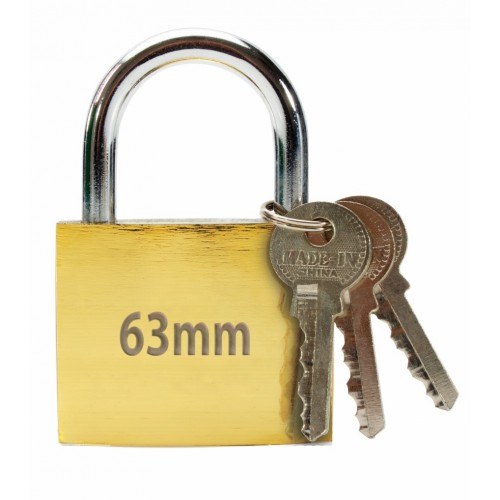 Brass coated iron padlock 63mm
