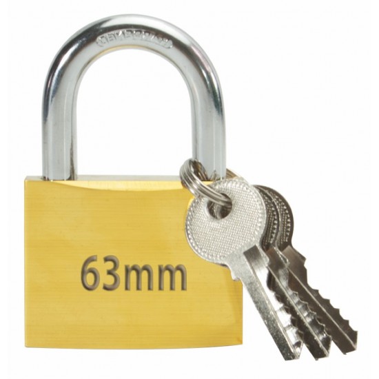 Heavy duty solid brass padlock 63mm