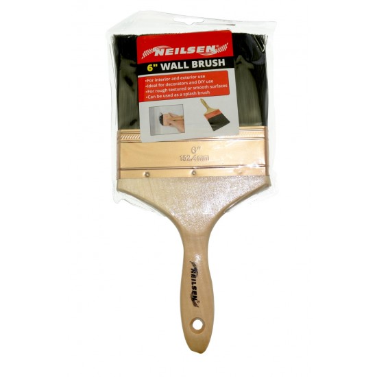 Wall Paint Brush - 6in/150mm - Deluxe - Wood Handle