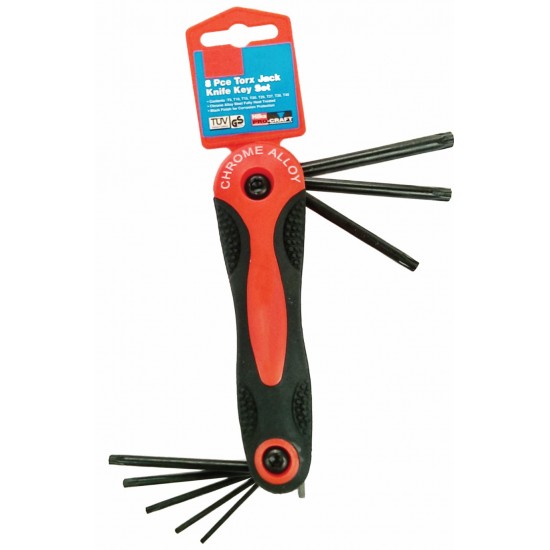 8pc Folding security torx key set