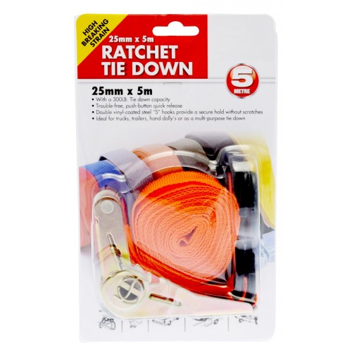 Ratchet Tie Down - 25mm x 5m