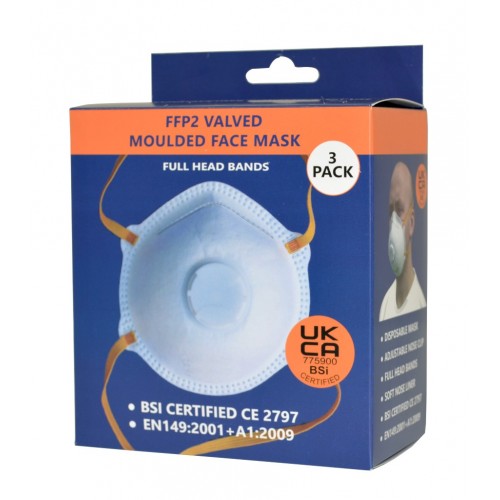 Dust Masks - FFP2 - Moulded & Valved - 3pk 