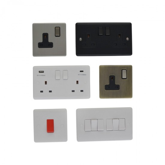 Raised Plate Sockets & Switches - White Plastic Raised Plate Sockets & Switches - White Plastic